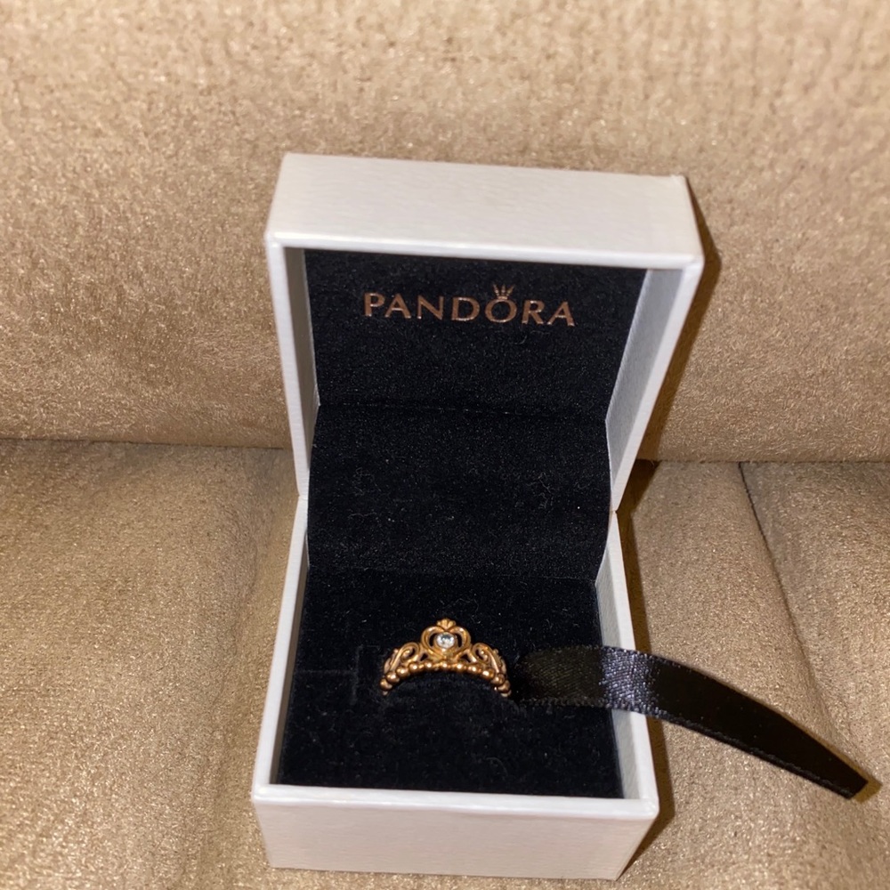Rose gold princess crown ring - pandora